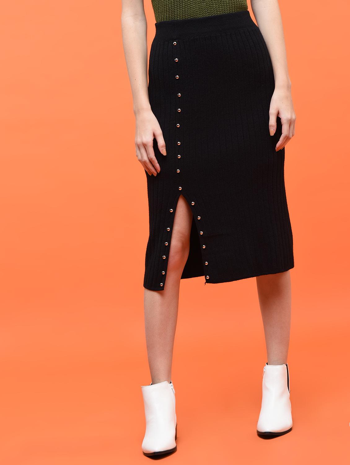 embellished front slit skirt - 15801655 - Zoom Image - 1