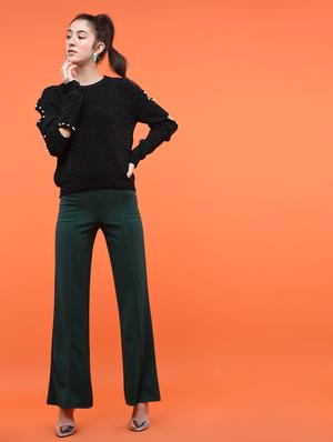 pearl embellished cut out sleeved top - 15801659 - Standard Image - 4