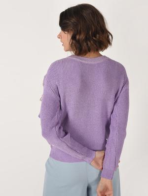 pearl embellished cut out sleeved top - 15801660 - Standard Image - 4