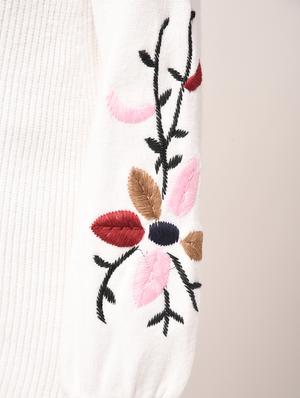 embroidered sleeved ribbed pullover - 15801662 - Standard Image - 5