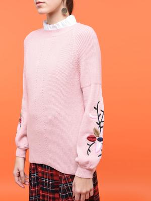 embroidered raglan sleeved pullover - 15801663 - Standard Image - 4