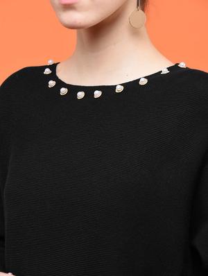 pearl embellished dolman sleeved top - 15801665 - Standard Image - 5