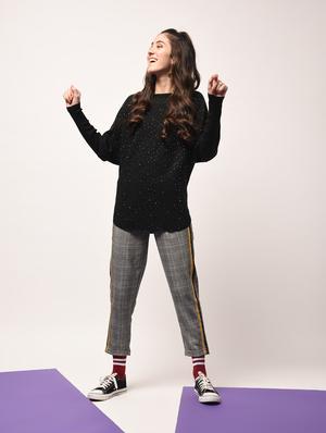 curved hem embellished top - 15801672 - Standard Image - 3
