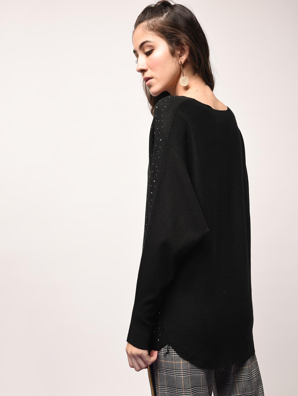 curved hem embellished top - 15801672 - Zoom Image - 2