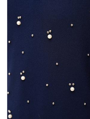 curved hem pearl embellished pullover - 15801676 - Standard Image - 5
