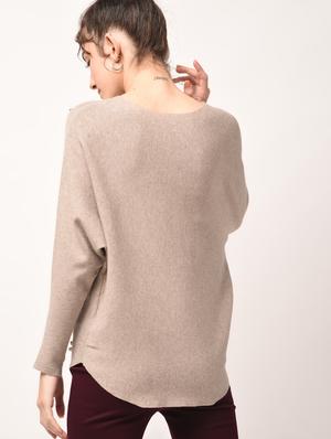 curved hem pearl embellished pullover - 15801677 - Standard Image - 3