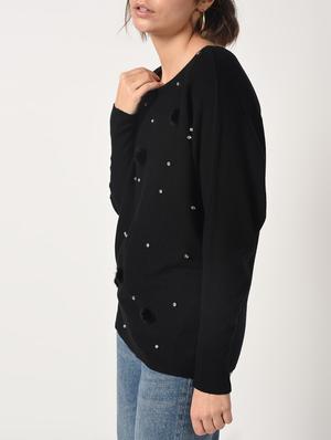 pom pom embellished boat neck top - 15801680 - Standard Image - 5