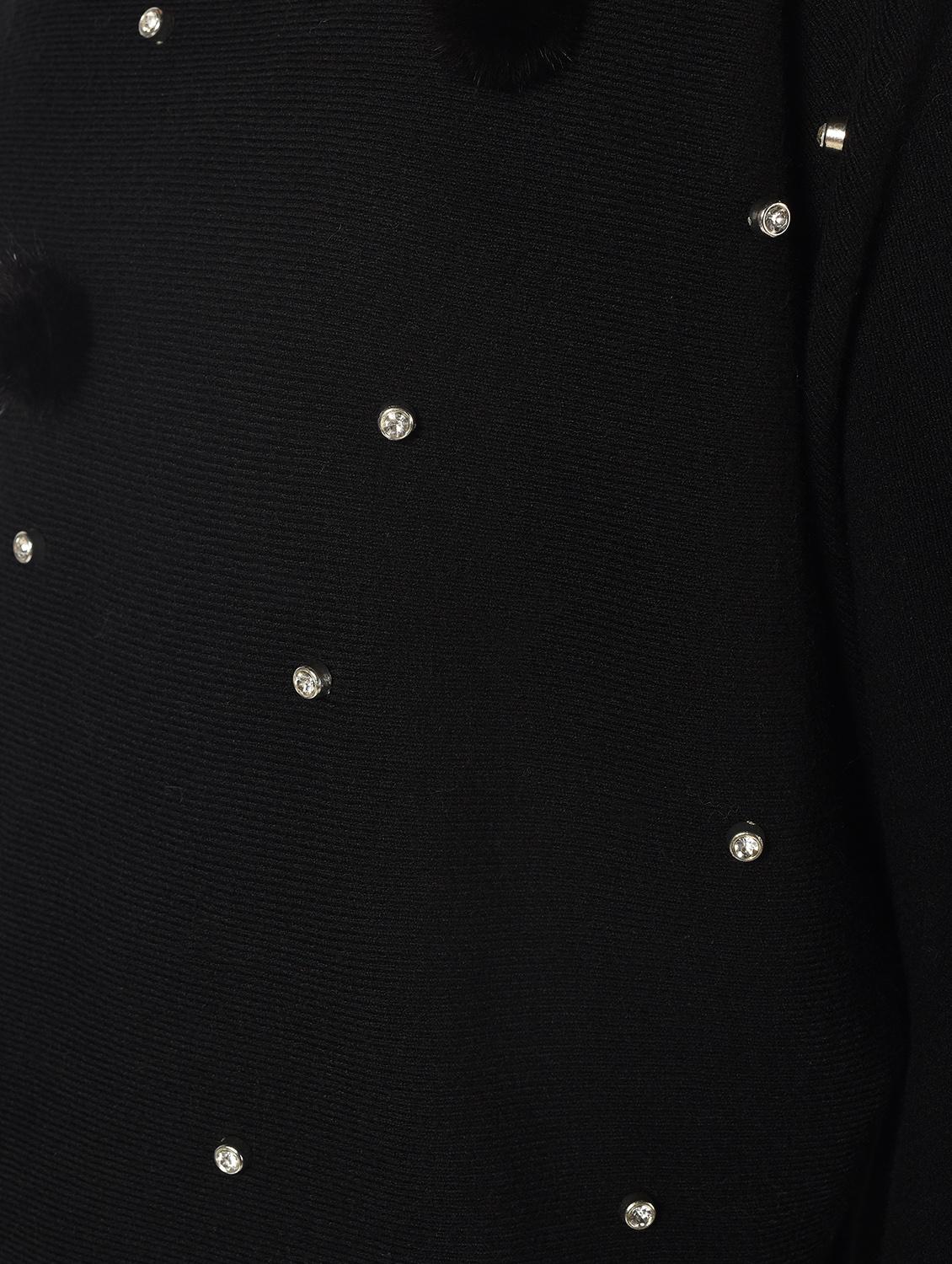 pom pom embellished boat neck top - 15801680 - Zoom Image - 6