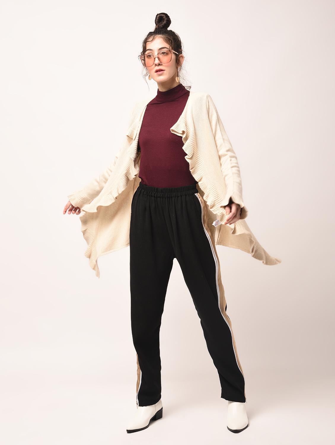 ribbed ruffled edge shrug - 15801686 - Zoom Image - 3