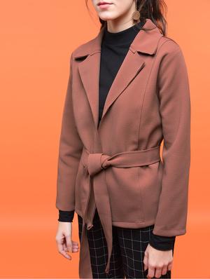 self tie lapel neck shrug - 15801689 - Standard Image - 3