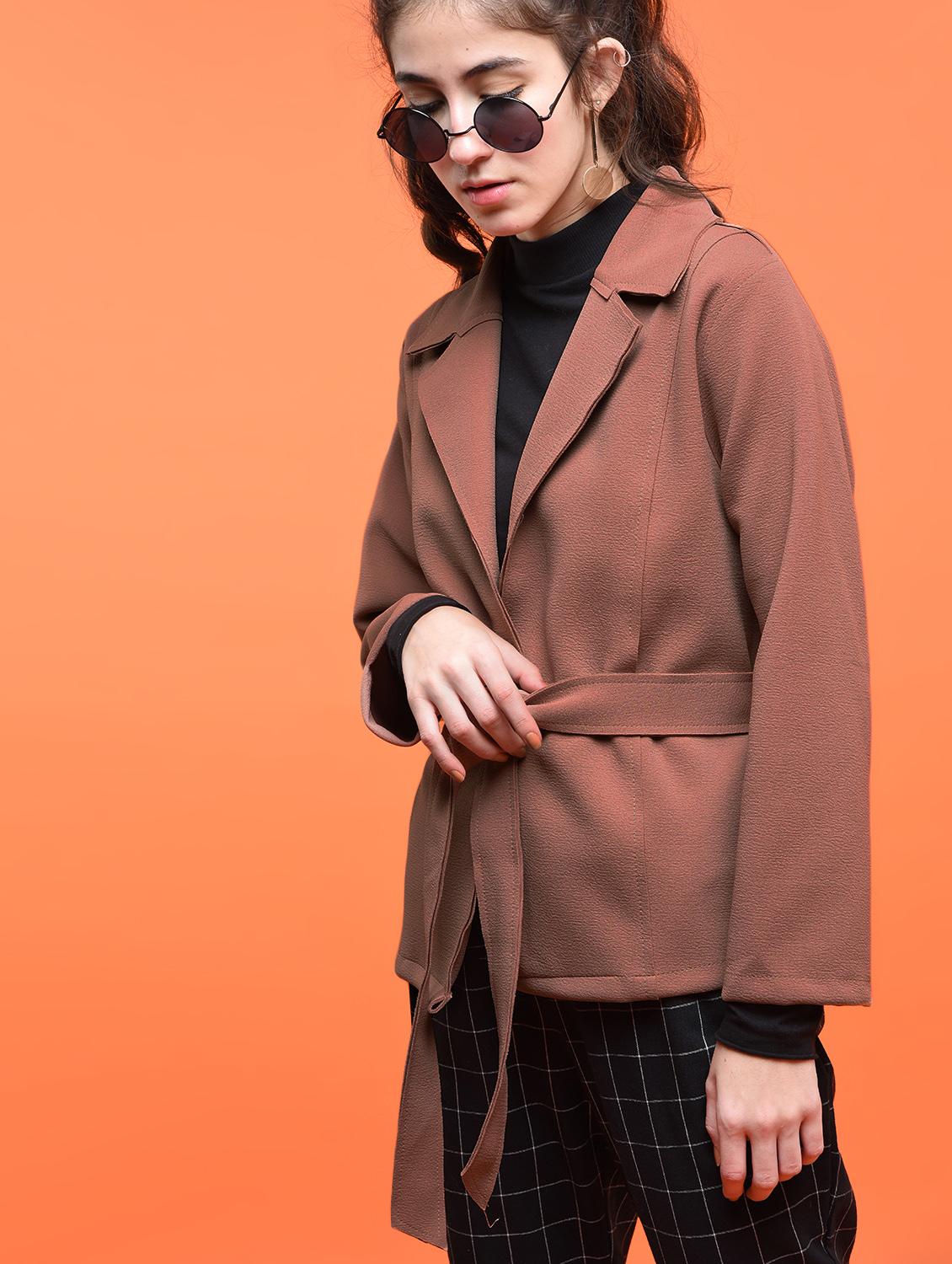 self tie lapel neck shrug - 15801689 - Zoom Image - 2