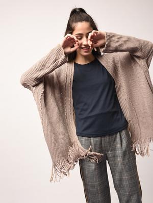 fringed hem sequined shrug - 15801710 - Standard Image - 2