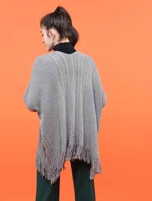sequined fringed asymmetric shrug - 15801711 - Standard Image - 2