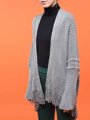 sequined fringed asymmetric shrug - 15801711 - Standard Image - 4