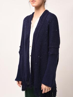 sequined fringed asymmetric shrug - 15801713 - Standard Image - 5