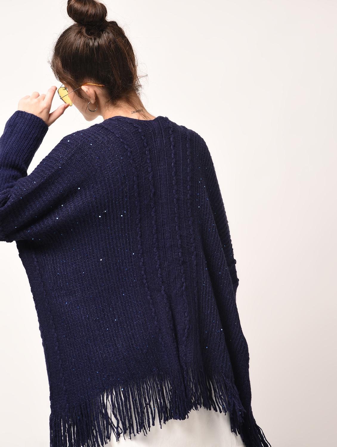 sequined fringed asymmetric shrug - 15801713 - Zoom Image - 3