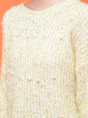 pearl embellished dropped shoulder pullover - 15801858 - Standard Image - 5