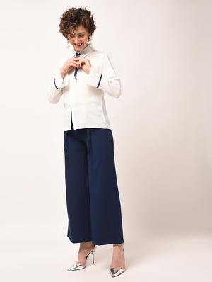 tie up detail pleated cuff shirt - 15801866 - Standard Image - 4