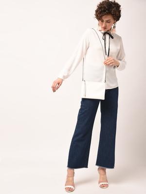 tie up detail layered collared shirt - 15801867 - Standard Image - 4