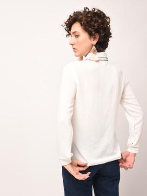 tie up detail layered collared shirt - 15801867 - Standard Image - 5