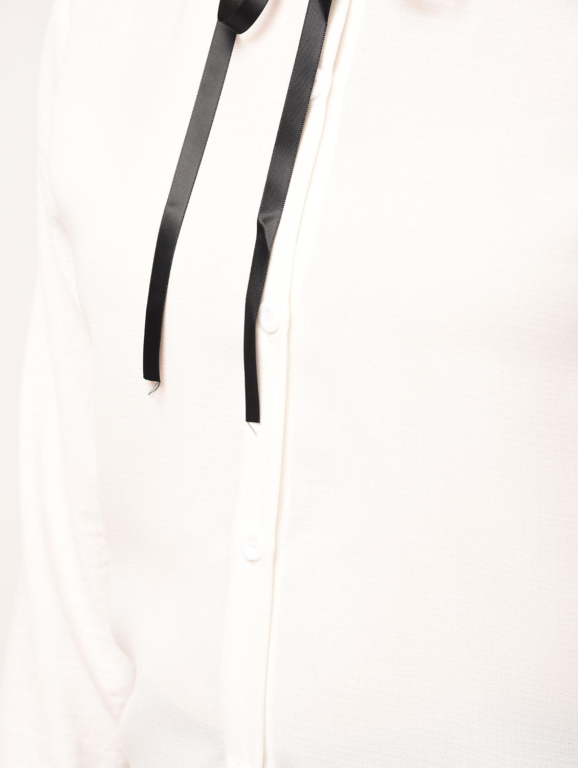 tie up detail layered collared shirt - 15801867 - Zoom Image - 6