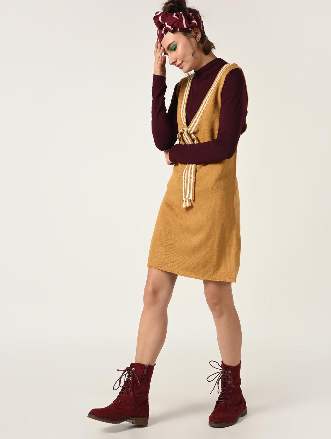 tie up detail a-line dress - 15801870 - Zoom Image - 3