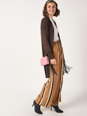fringe detail ribbed hem shrug - 15801874 - Standard Image - 3