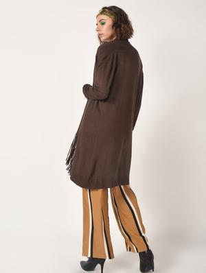 fringe detail ribbed hem shrug - 15801874 - Standard Image - 4
