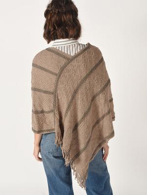 striped fringed hem poncho - 15801879 - Standard Image - 4