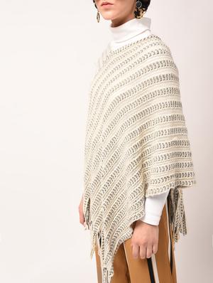 fringed hem knitted poncho - 15801884 - Standard Image - 2