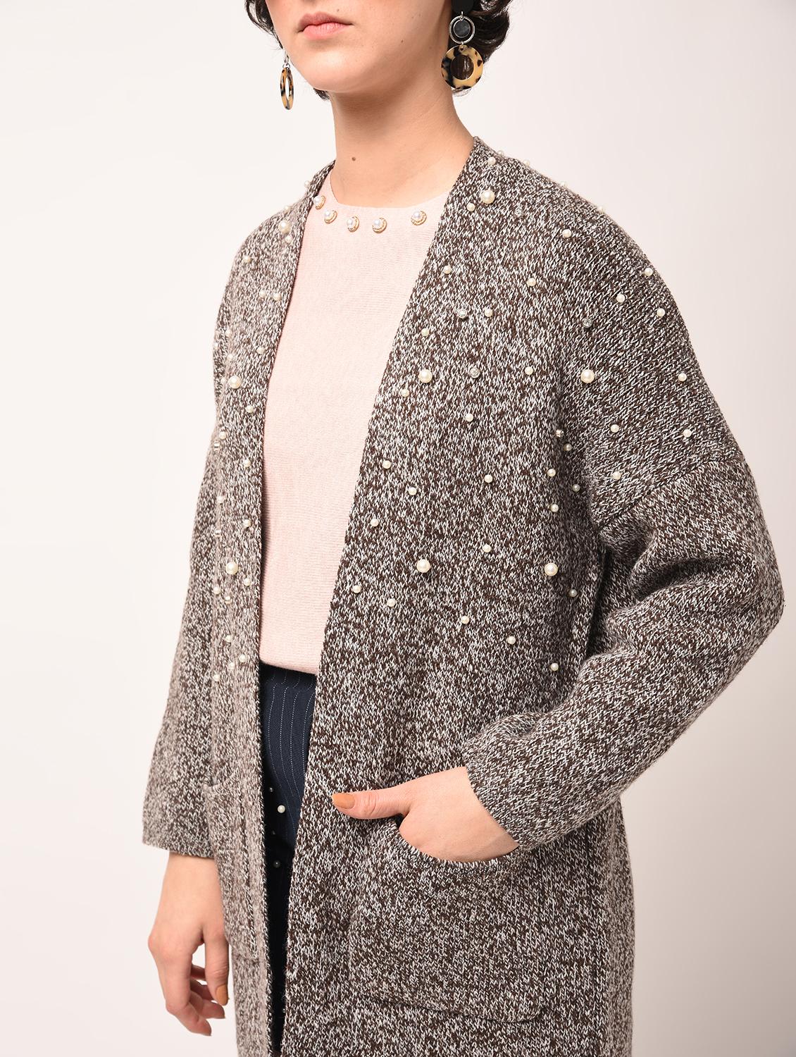 pearl embellished dropped shoulder shrug - 15801901 - Zoom Image - 2