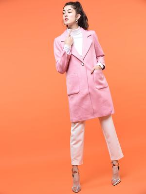 slogan print paneled overcoat - 15801919 - Standard Image - 3