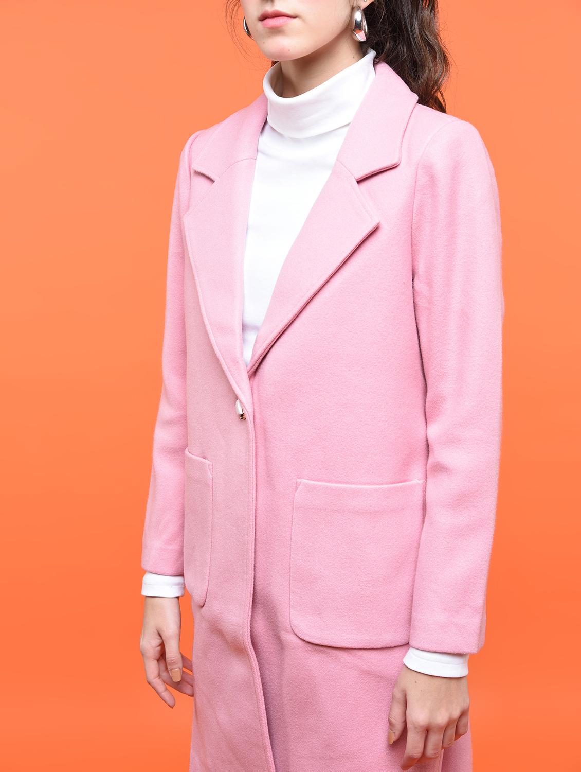 slogan print paneled overcoat - 15801919 - Zoom Image - 4