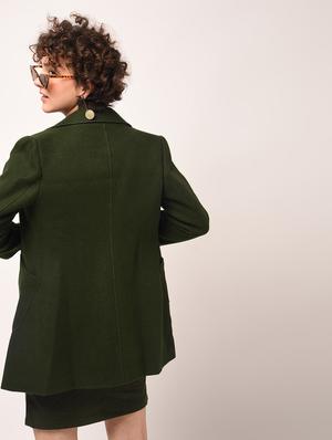 brooch detail double breasted overcoat - 15801928 - Standard Image - 3