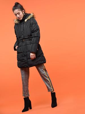 faux fur belt detail parka jacket - 15801941 - Standard Image - 4