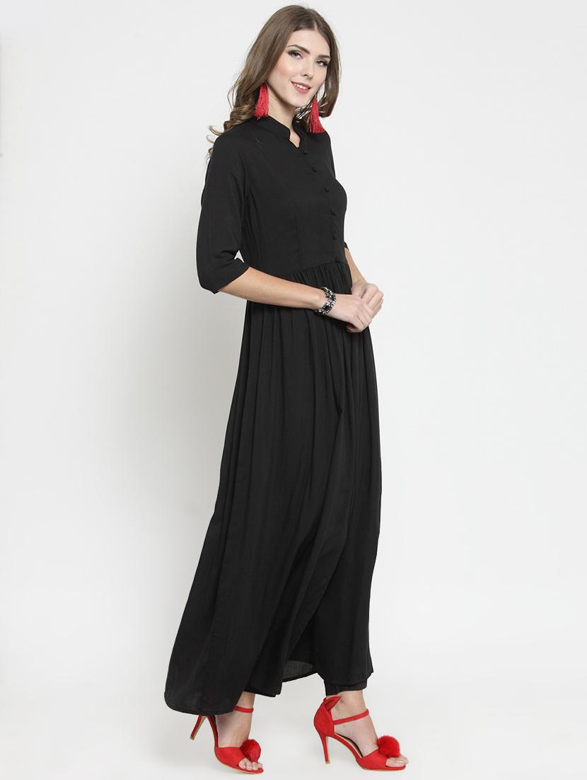 solid flared kurta - 15802808 - Zoom Image - 2