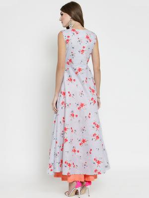 floral printed flared kurta - 15802811 - Standard Image - 3