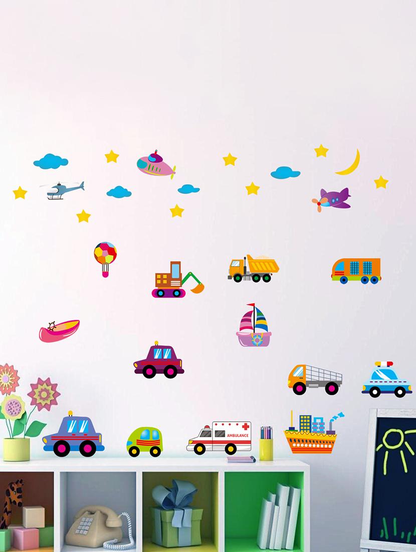 Sehaz Artworks Cartoon-cars Multicolor Wall Sticker - 15802857 - Zoom Image - 1