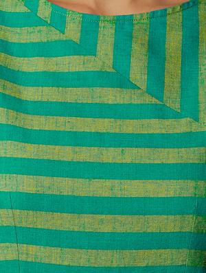 striped green straight kurta - 15803075 - Standard Image - 4