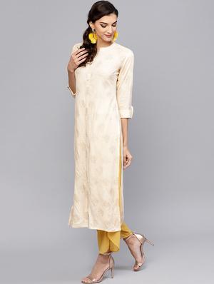 block print straight kurta - 15803474 - Standard Image - 2