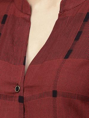checkered printed a-line kurta - 15803476 - Standard Image - 4
