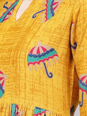 umbrella print maxi dress - 15803583 - Standard Image - 4