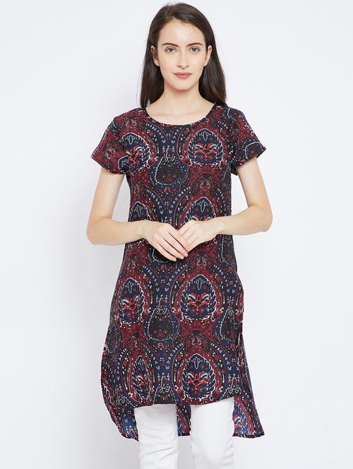 digital printed high-low kurti - 15803761 - Standard Image - 1