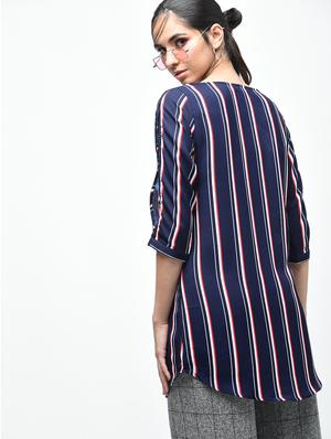 curved hem striped tunic - 15803859 - Standard Image - 4