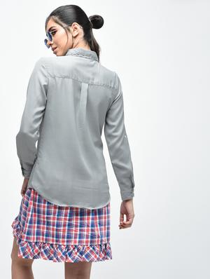 back pleat roll up sleeved shirt - 15804526 - Standard Image - 4