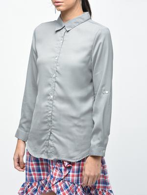 back pleat roll up sleeved shirt - 15804526 - Standard Image - 5