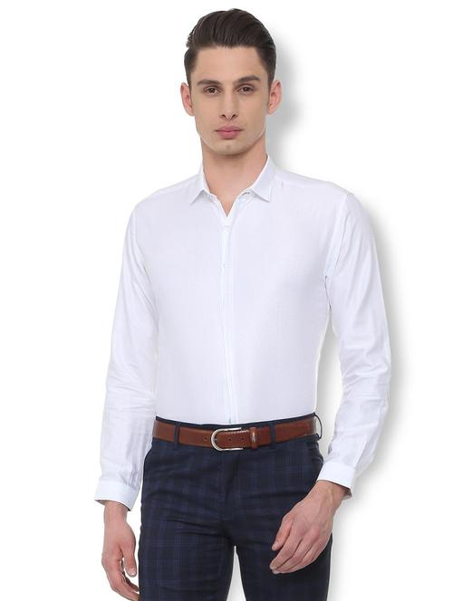 white cotton formal shirt - 15804763 - Standard Image - 1