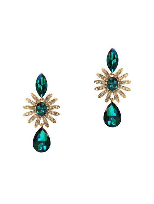 green metal drop earrings - 15805549 - Standard Image - 1