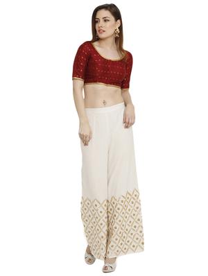 self-design brocade blouse with drawstring - 15805801 - Standard Image - 4