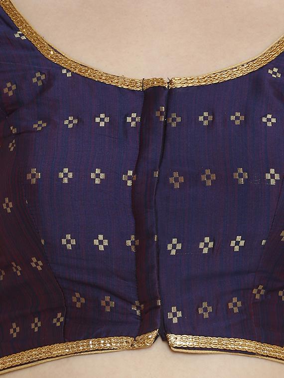self-design brocade blouse with drawstring - 15805802 - Zoom Image - 5